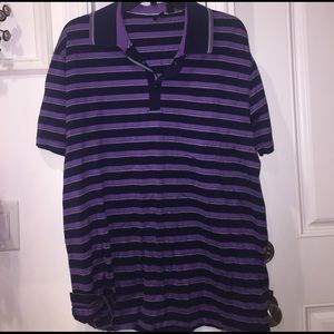 Hugo Boss Purple/Black Striped Polo, 2XL