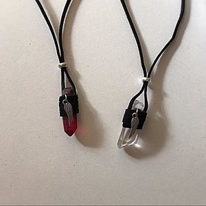 Crystal wing charm necklace- made by me