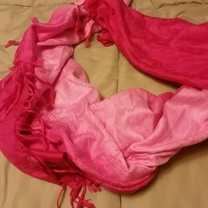 Ombre pink 70% cashmere scarf