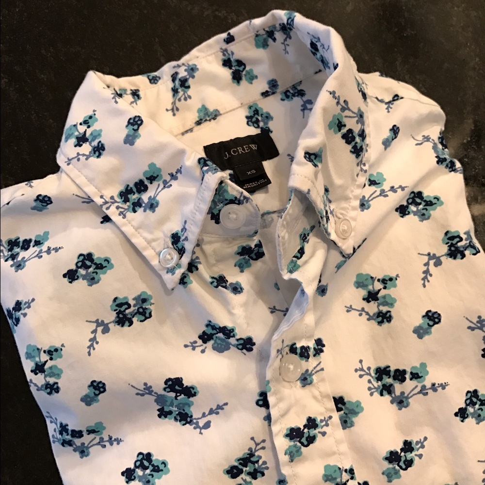 J. Crew Short Sleeve Floral Print Buttondown