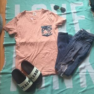 Campus Short Sleeve V Neck Tee