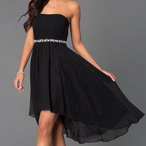 black/white high jeweled high low dress