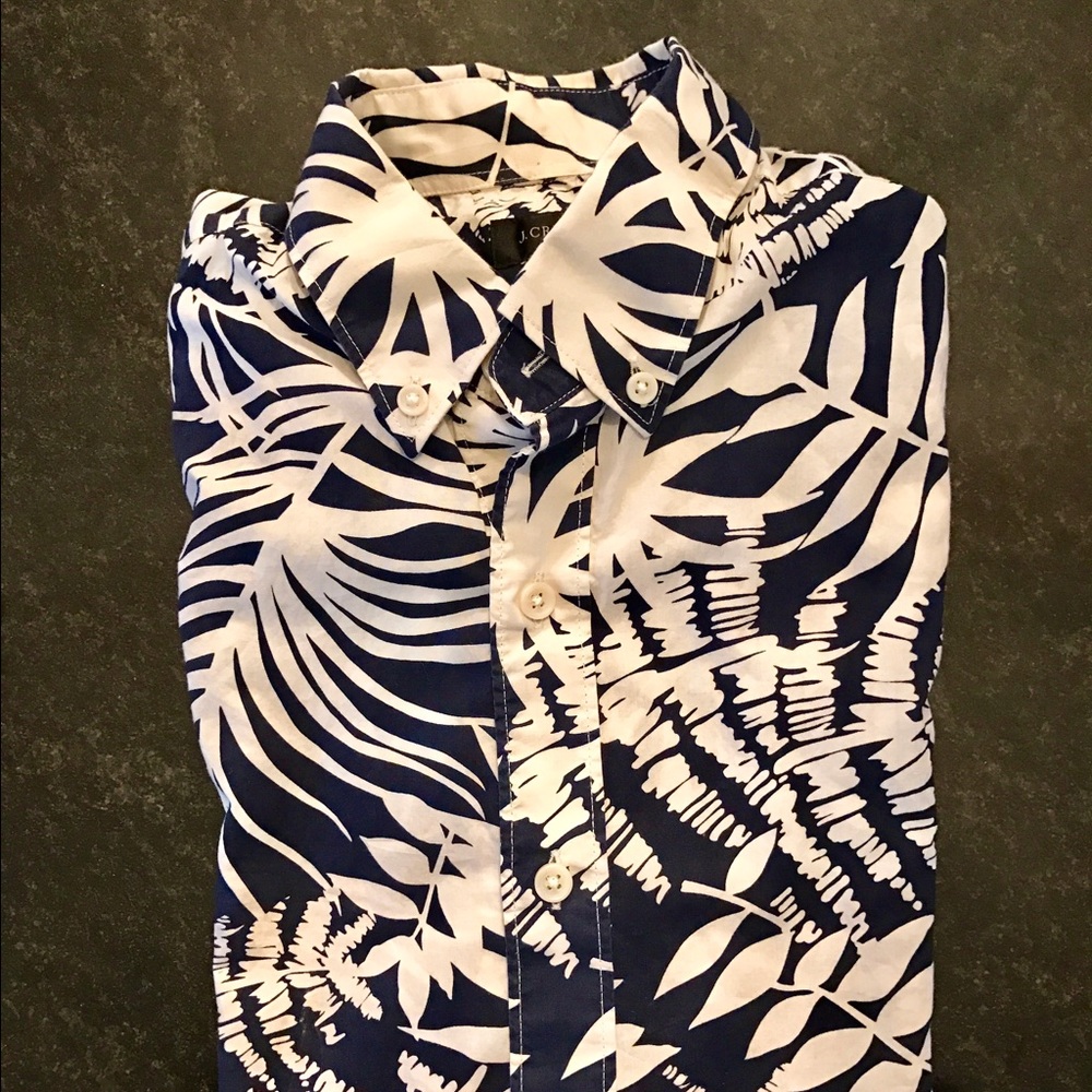 J. Crew Short Sleeve Button Down in Palm Print