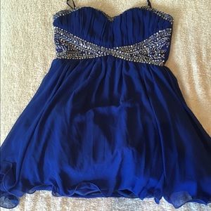 NAVY BLUE SHORT HOCO/PROM DRESS