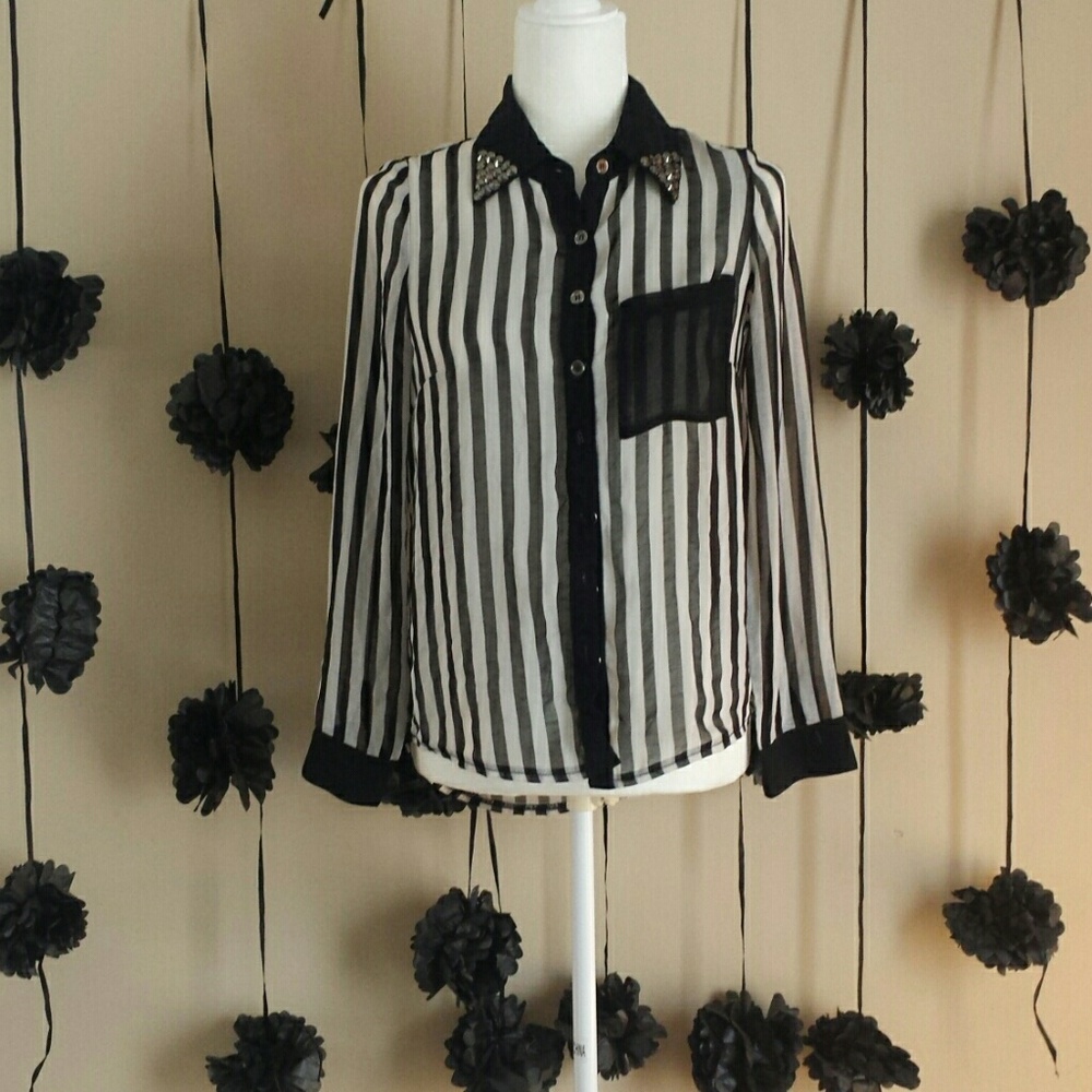 Striped Small Button down Blouse