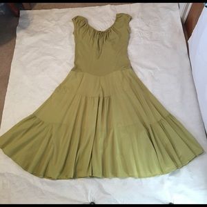 Fun chartreuse color dress. Medium like an 8.