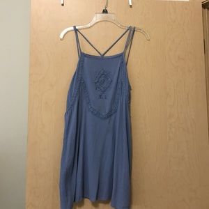 Blue bohemian short dress sz. Medium