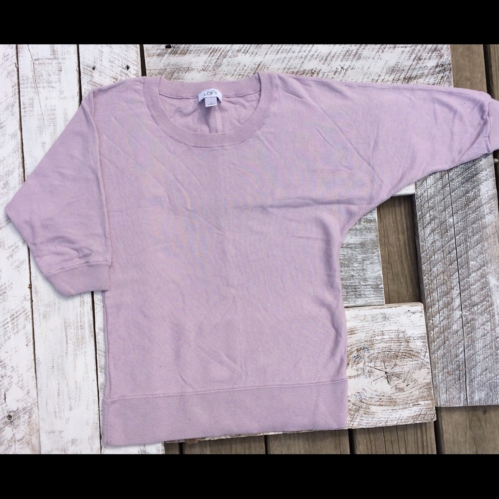 Loft violet 3/4 sleeve sweater. Small.