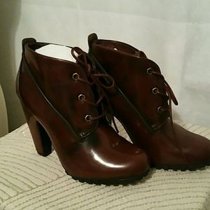 Bamboo Black Cherry Heeled Booties