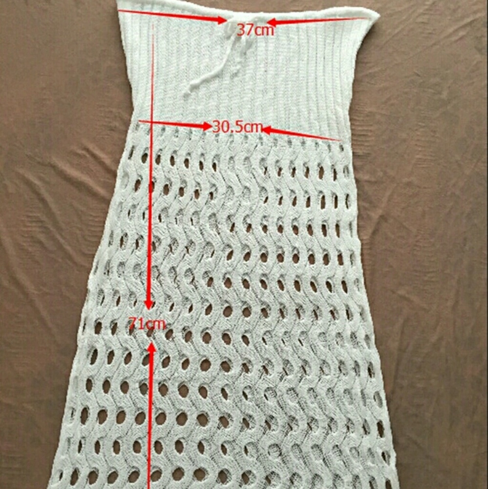 Women Beach Dress Floatsuit Mesh Hollow Crochet - Picture 3 of 4
