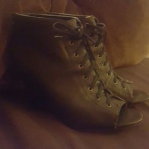 Vera wang wedge booties worn once