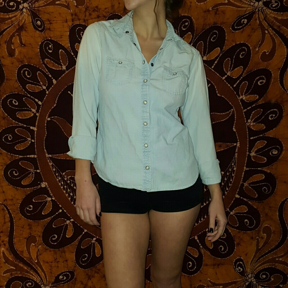 AE Light Denim Button-Up