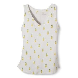 Merona Pineapple V Neck Tank Top