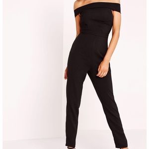 Crepe skinny Bardot jumpsuit
