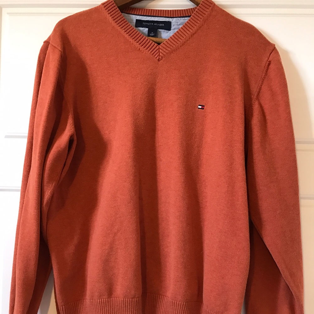 Orange V Neck Sweater
