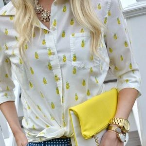 Merona Pineapple Button Down Blouse
