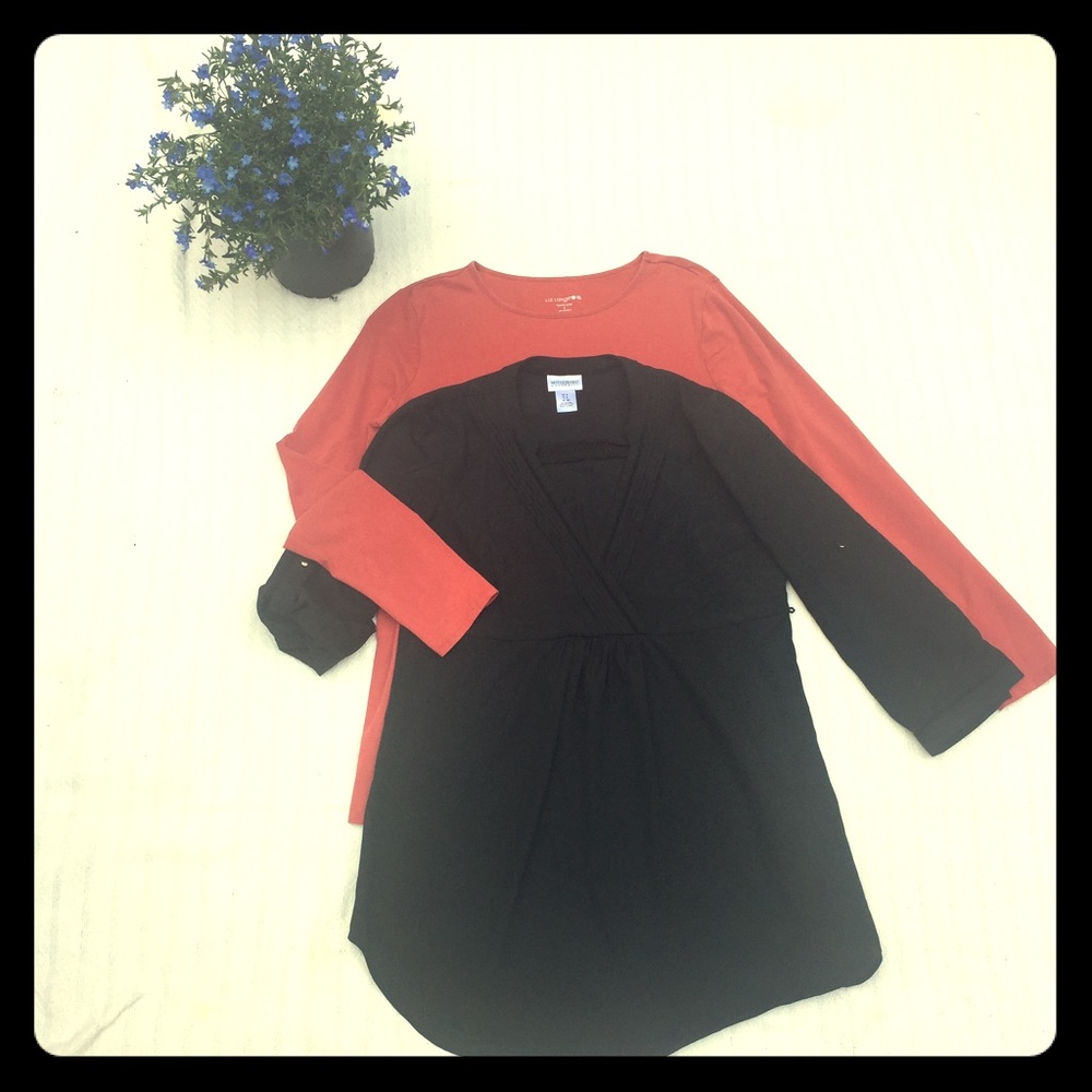 Motherhood maternity black blouse, long sleeve top