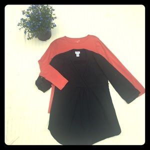 Motherhood maternity black blouse, long sleeve top