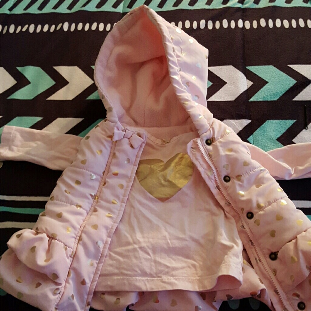 Long pink shirt with a matching sweater vest