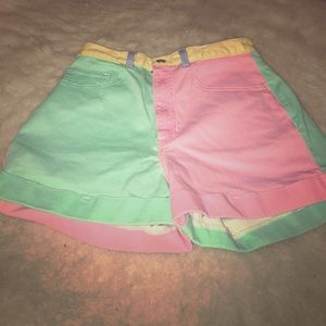 American apparel color-block shorts