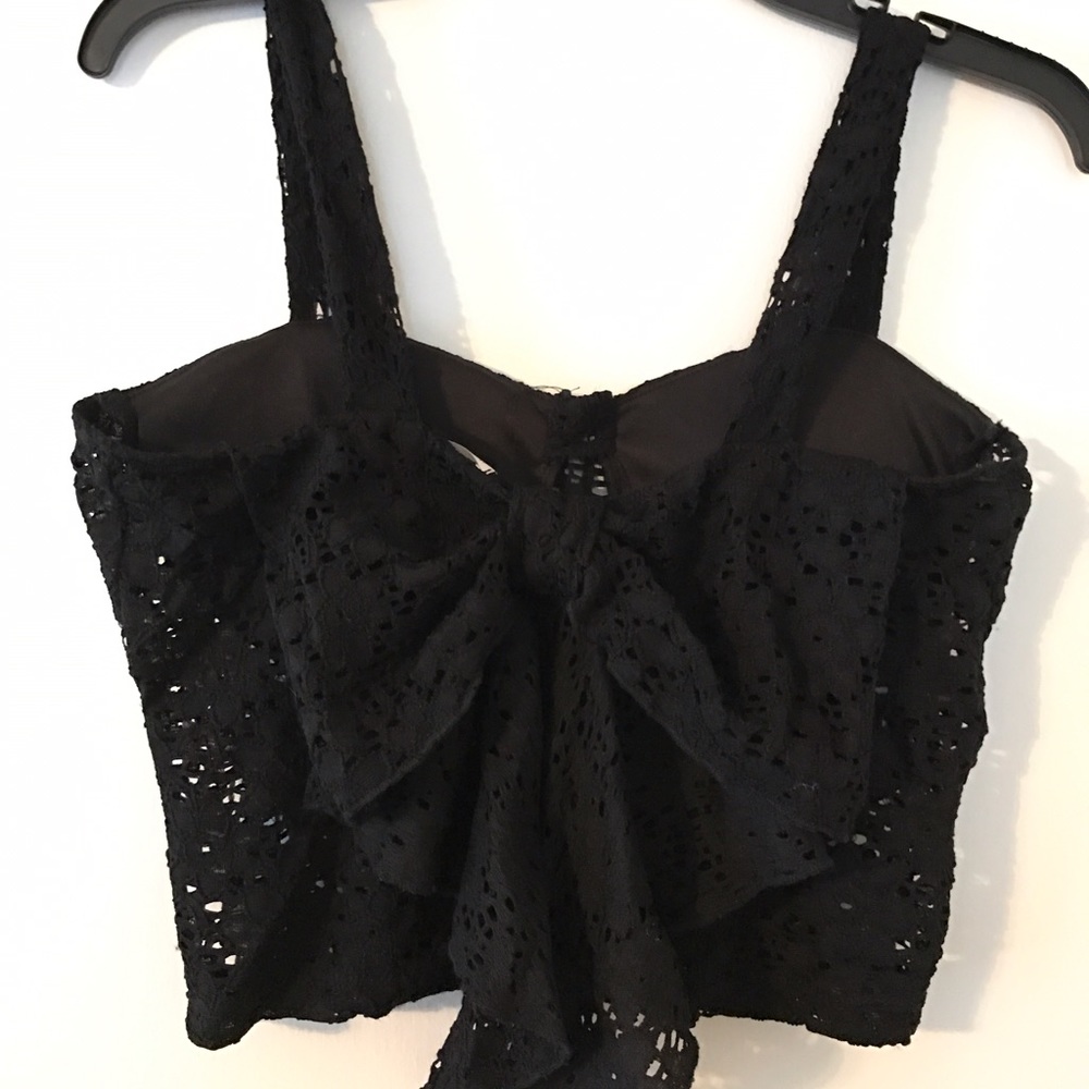 Black Lace Crop Top