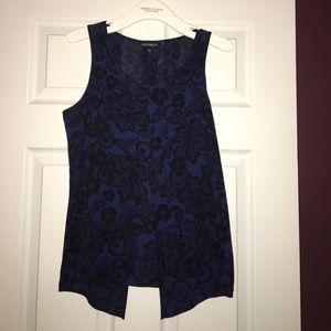 Express royal blue split back tank