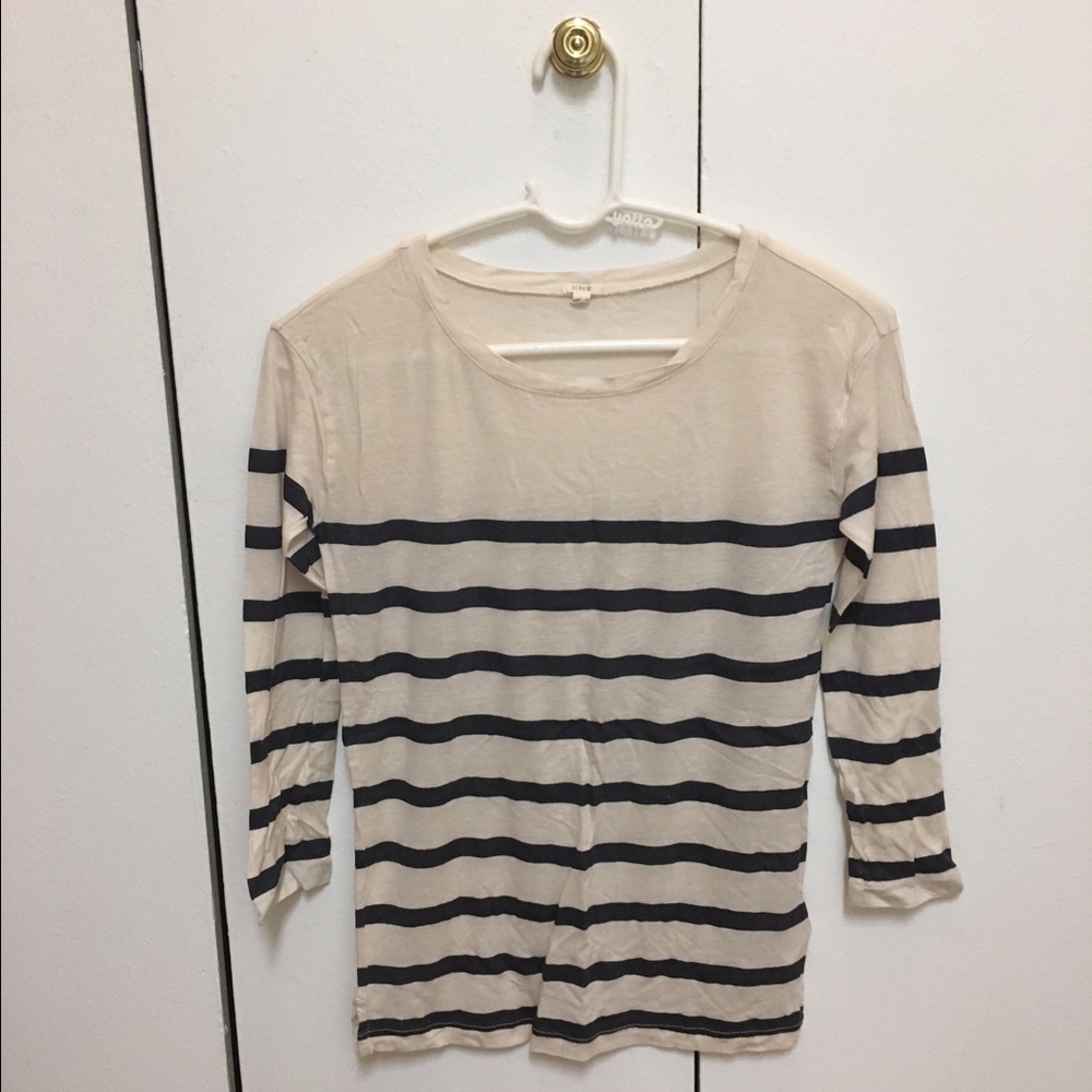 ❌ SOLD ❌ J. Crew Striped 3/4 Sleeve Boatneck Tee