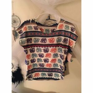 multi color elephant top