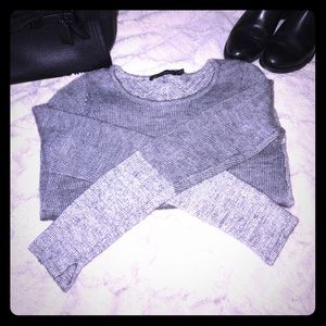 Gray two-toned wool sweater