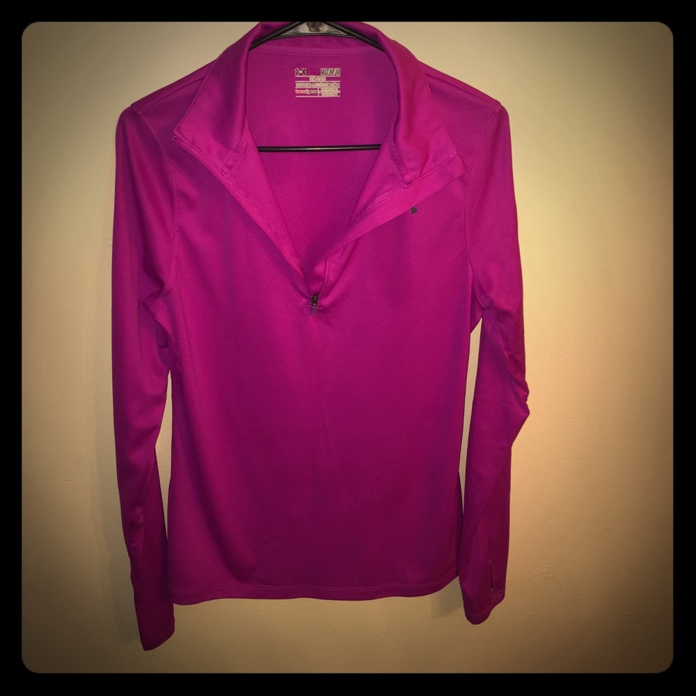 Purple Under Armour heat gear long sleeve pullover
