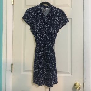 H&M blue and white polka dot dress