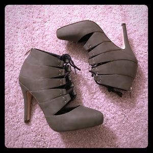 Forest green bootie heels