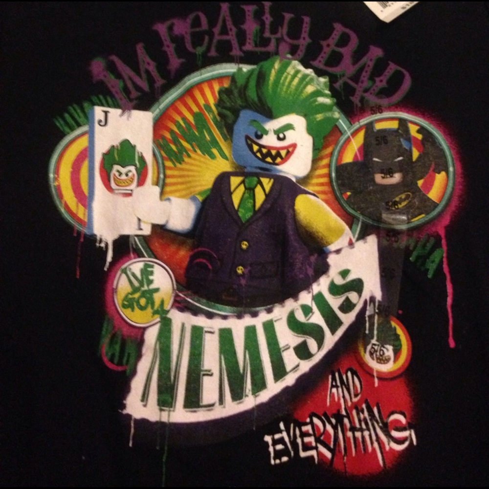 BNWT Joker Lego Batman Villain TShirt size 5/6 Boy