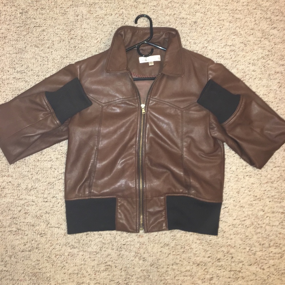 Real brown leather jacket