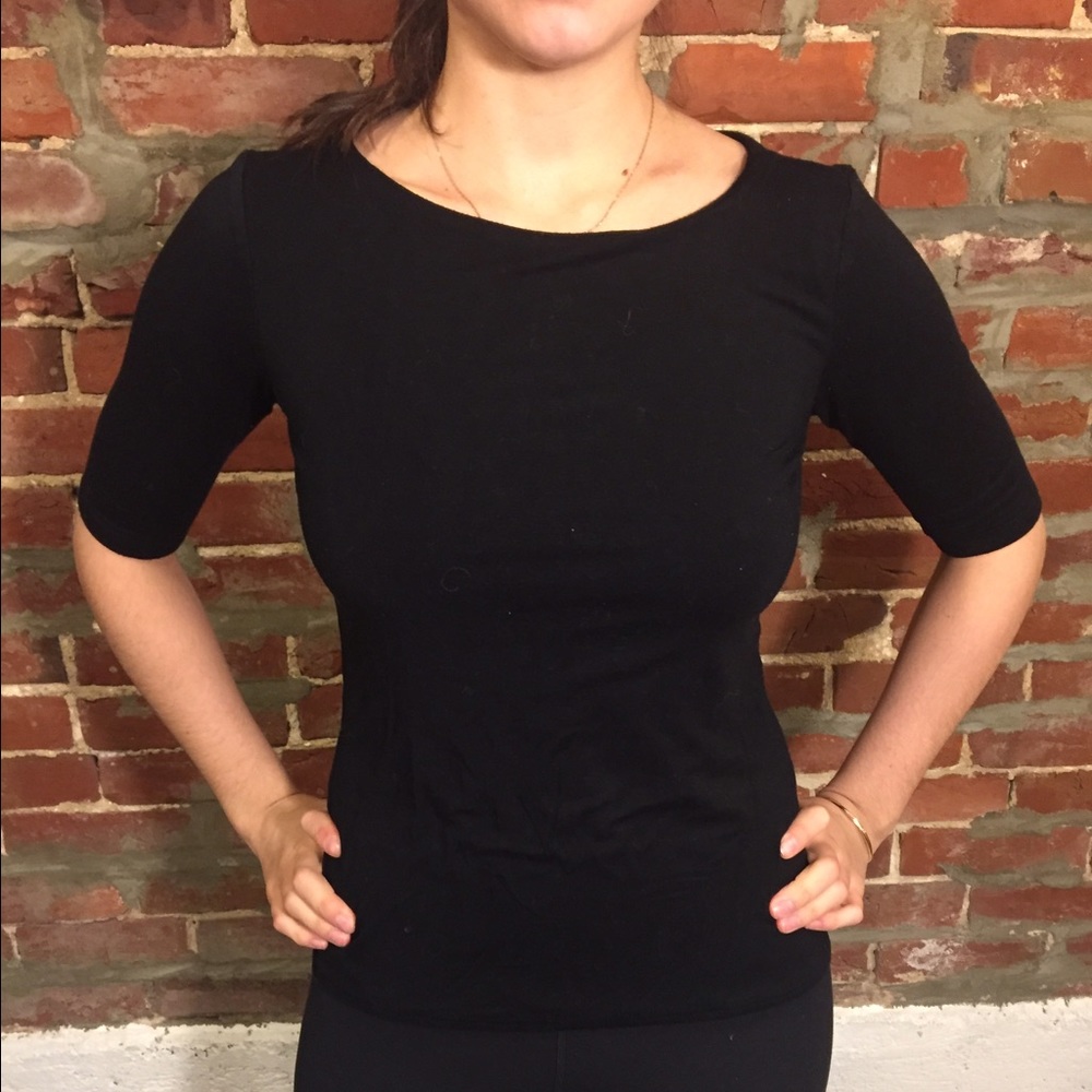 Black 3/4 Sleeves Shirt