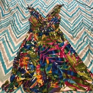 Patterned V-Neck Dress