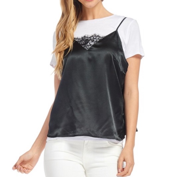 | new | lace satin top - Picture 2 of 4