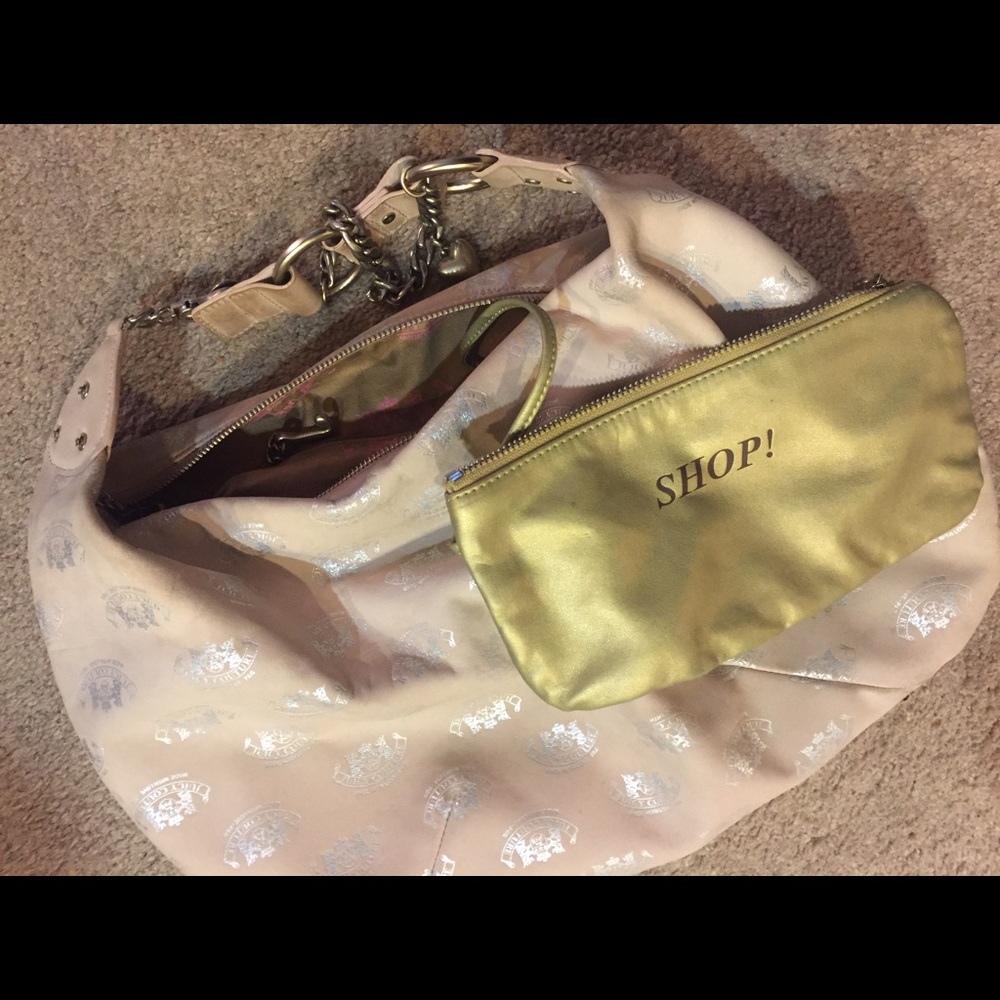 Juicy couture pale pink hobo 2000s Paris Hilton