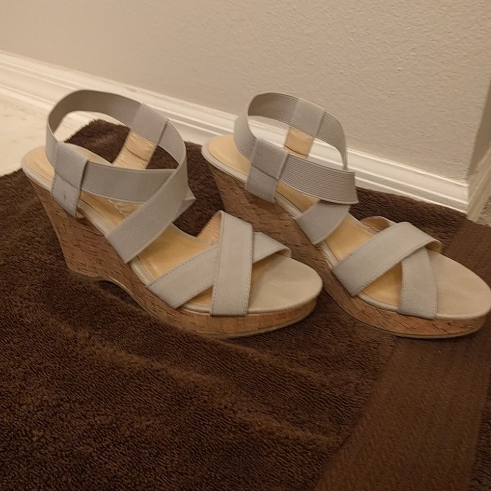 Never worn cork wedges