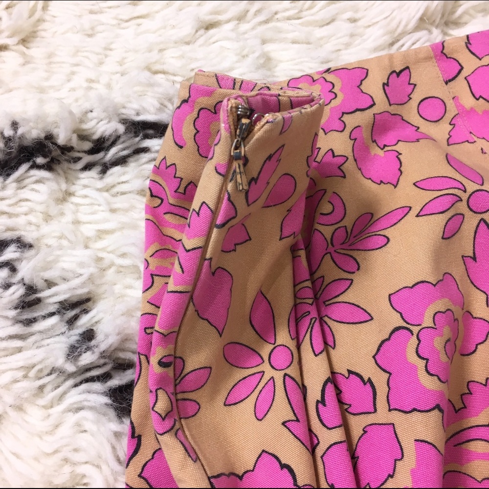 Tibi orange and tan floral a line skirt - Picture 6 of 6