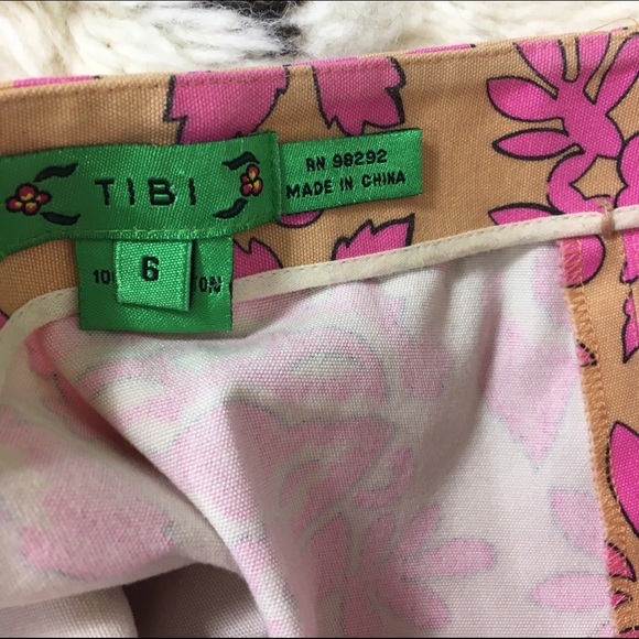 Tibi orange and tan floral a line skirt - Picture 3 of 6