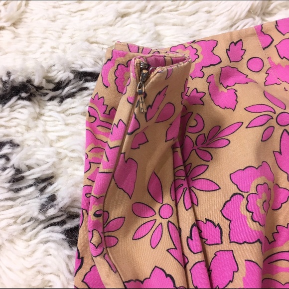 Tibi orange and tan floral a line skirt - Picture 6 of 6