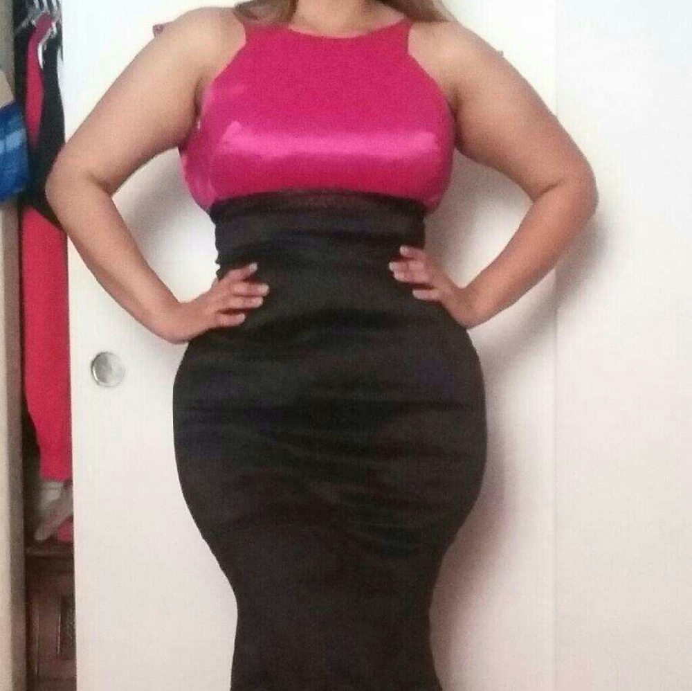 Hot Pink/Black Mermaid Prom