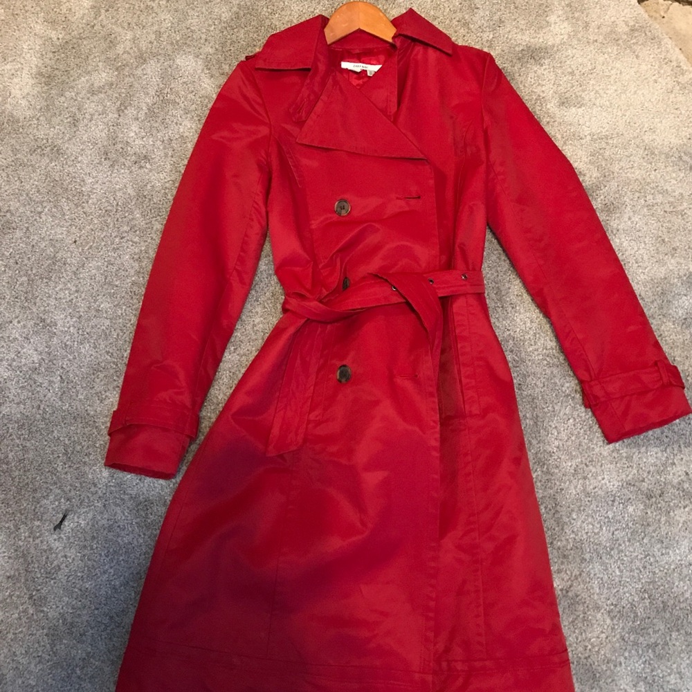 Zara brick red trench coat
