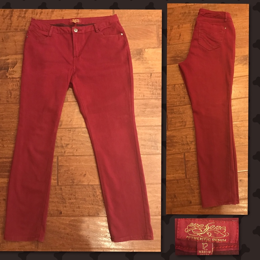 One 5 One Maroon Jeans. Size 12