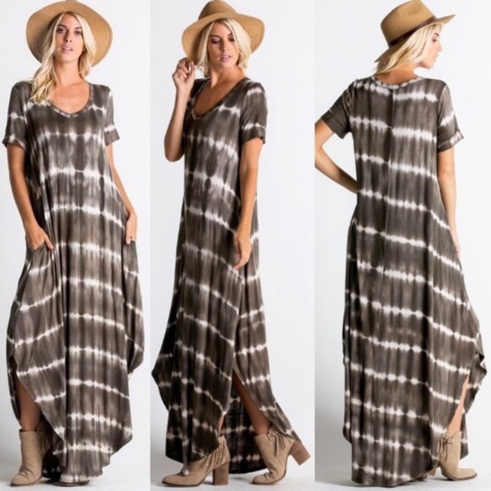 ☀️RESTOCKED☀️🏆HOST PICK🏆 🇺🇸Olive Tie Dye Maxi