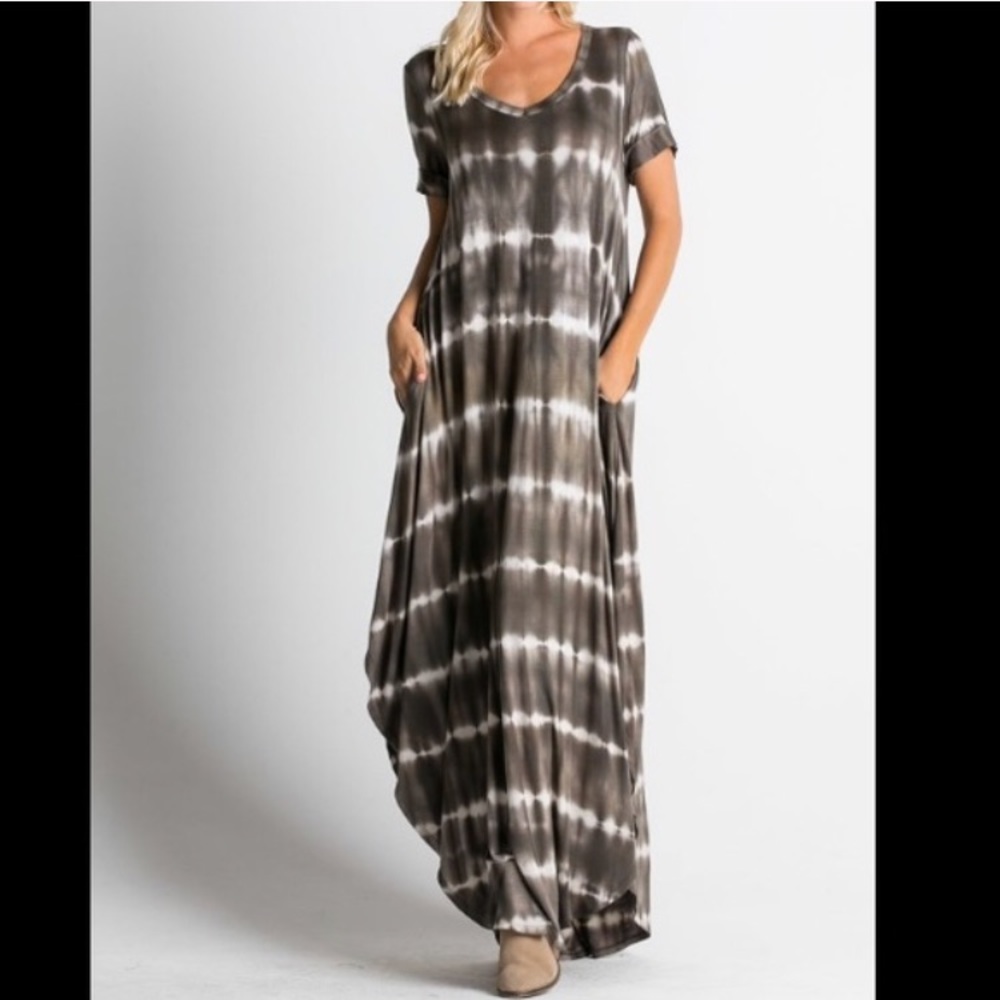 🏆HOST PICK🏆 🇺🇸Olive Tie Dye Maxi - Picture 3 of 5