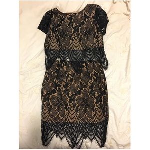 Tobi Nude Lace Two Piece Dress
