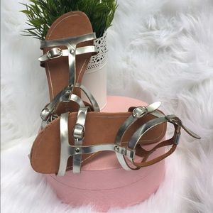 Link girls silver double strap sandals size 1