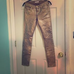 Gold skinny pants